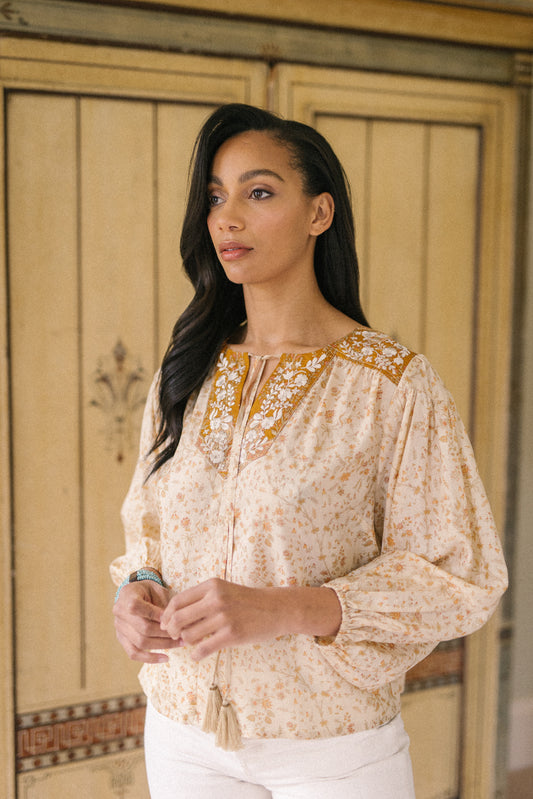 Lolita Embroidered Silk Blouse