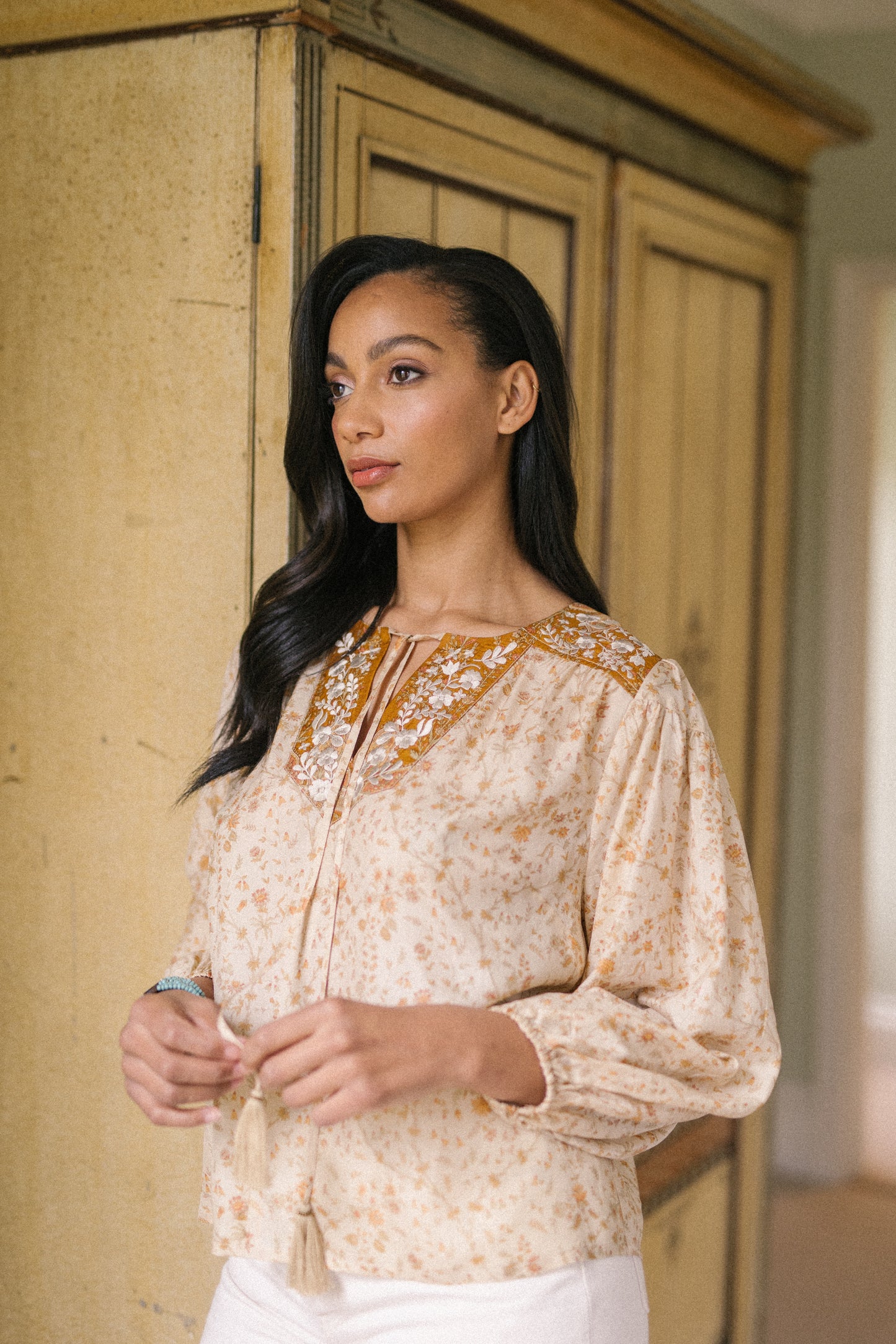 Lolita Embroidered Silk Blouse