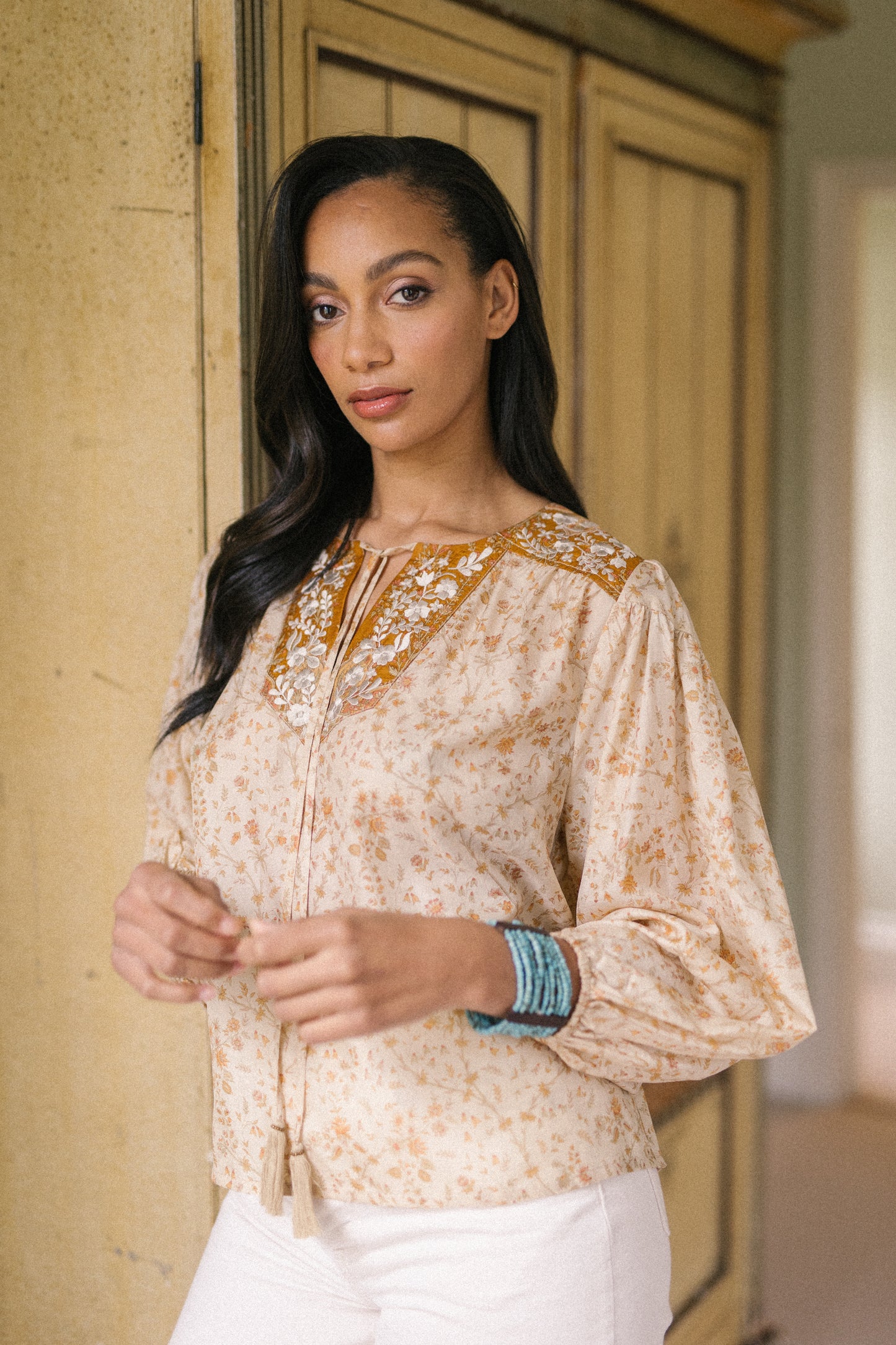 Lolita Embroidered Silk Blouse