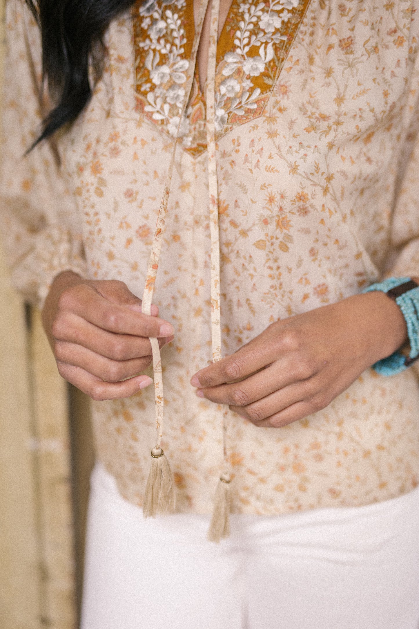 Lolita Embroidered Silk Blouse