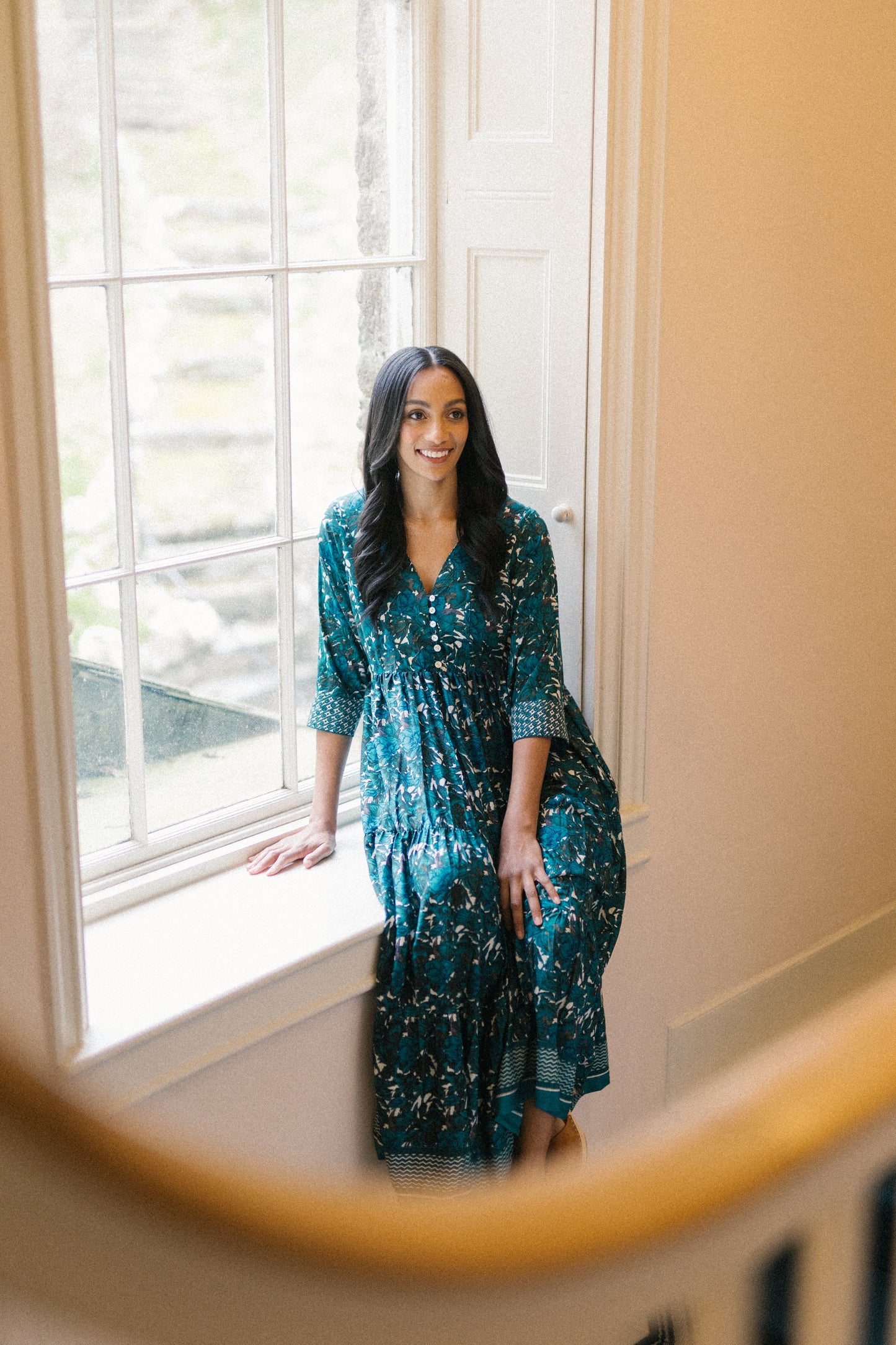 Prairie V-neck Silk Dress