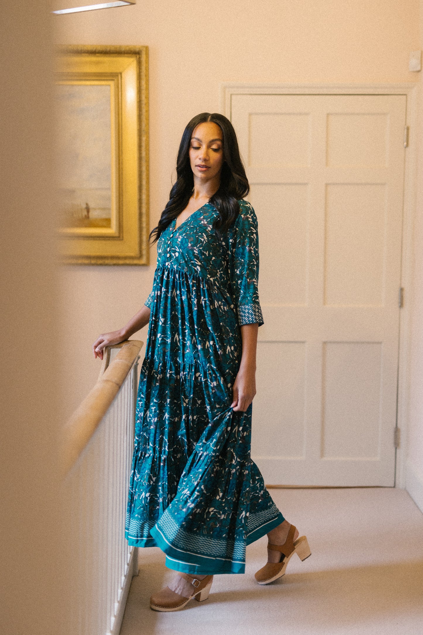 Prairie V-neck Silk Dress