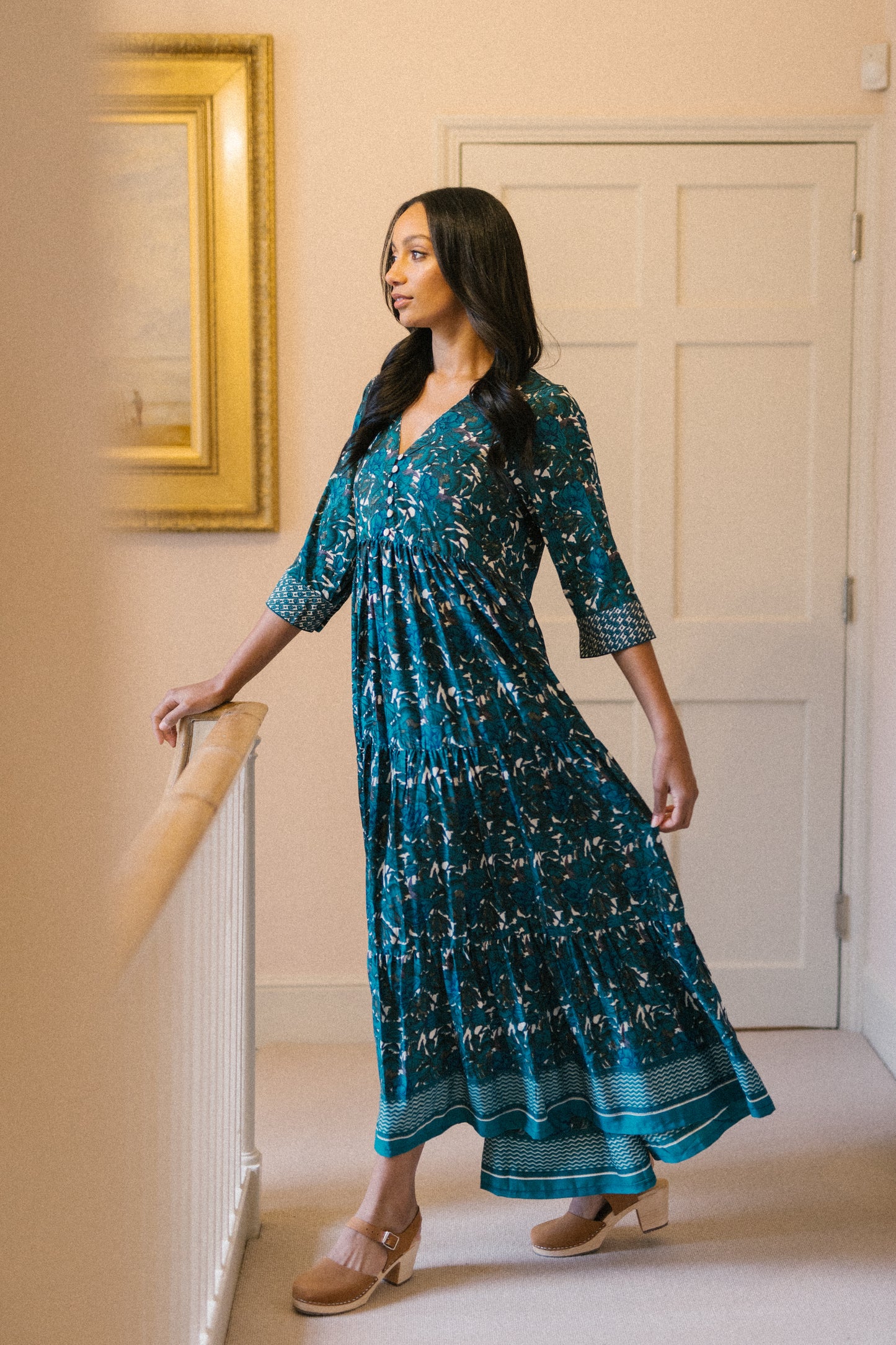 Prairie V-neck Silk Dress