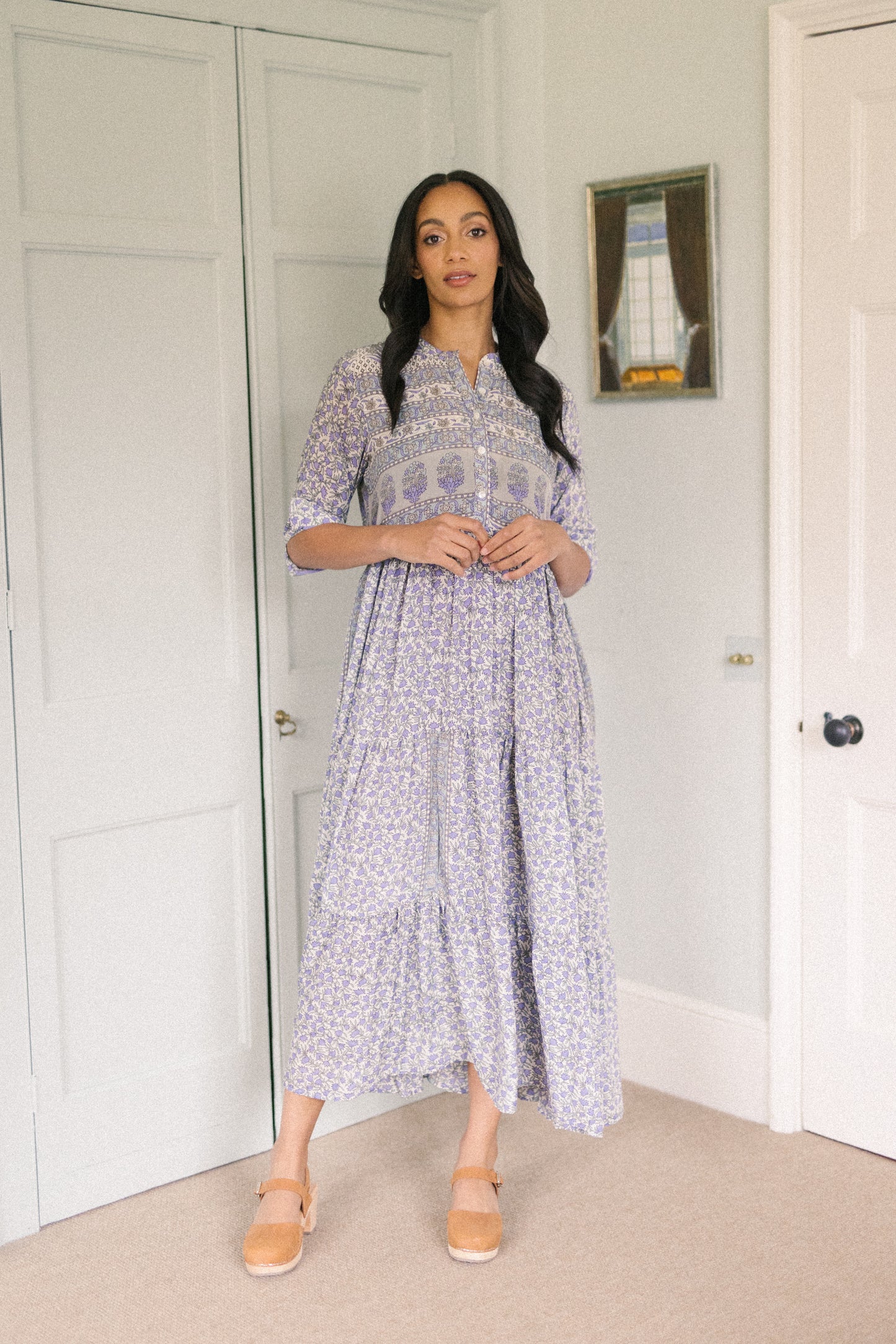 Prairie Round Neck Silk Dress