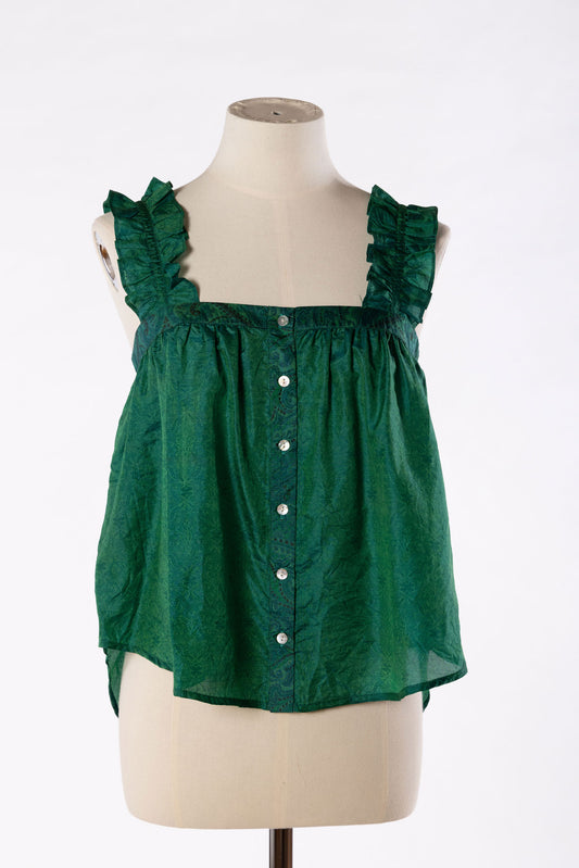 Lilly Silk Camisole -  Green 006