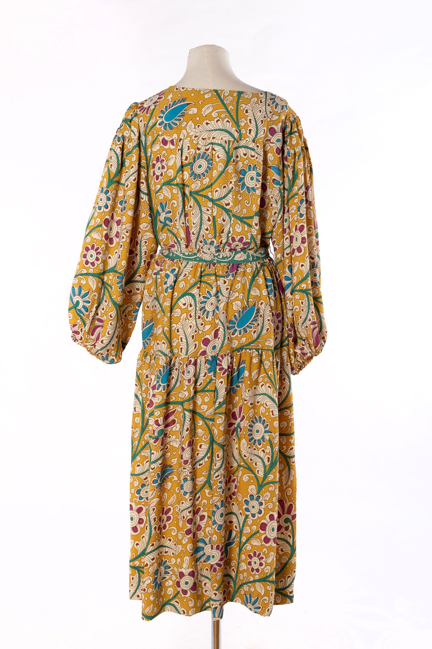 Lola Silk Dress - Floral Retro Print 022