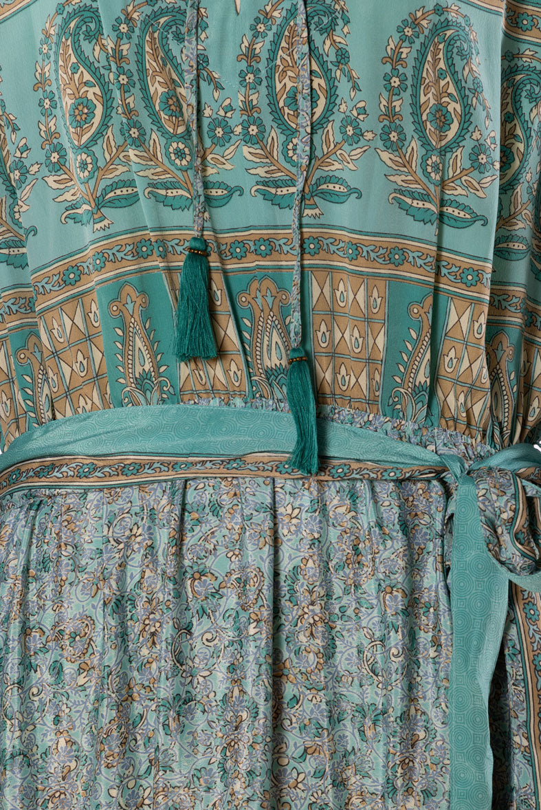 Lola Silk Dress - Turquoise 014