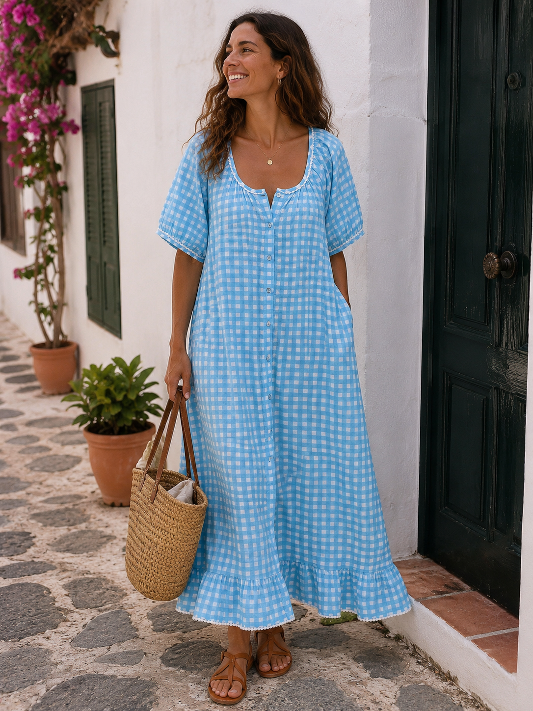 Brisa Dress - Azul Gingham