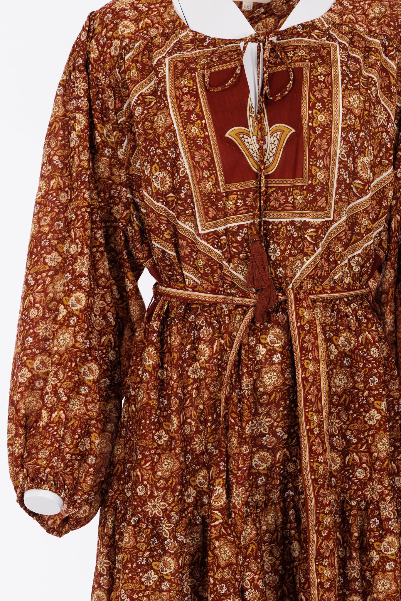 Lola Silk Dress 2XL - Burgundy Floral Print 071