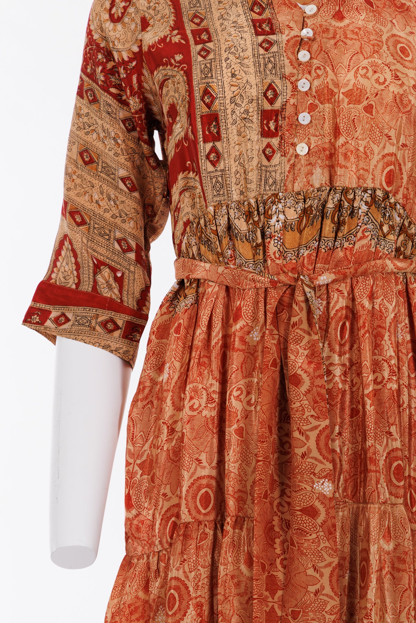 Prairie V-neck Silk Dress XS - 0022