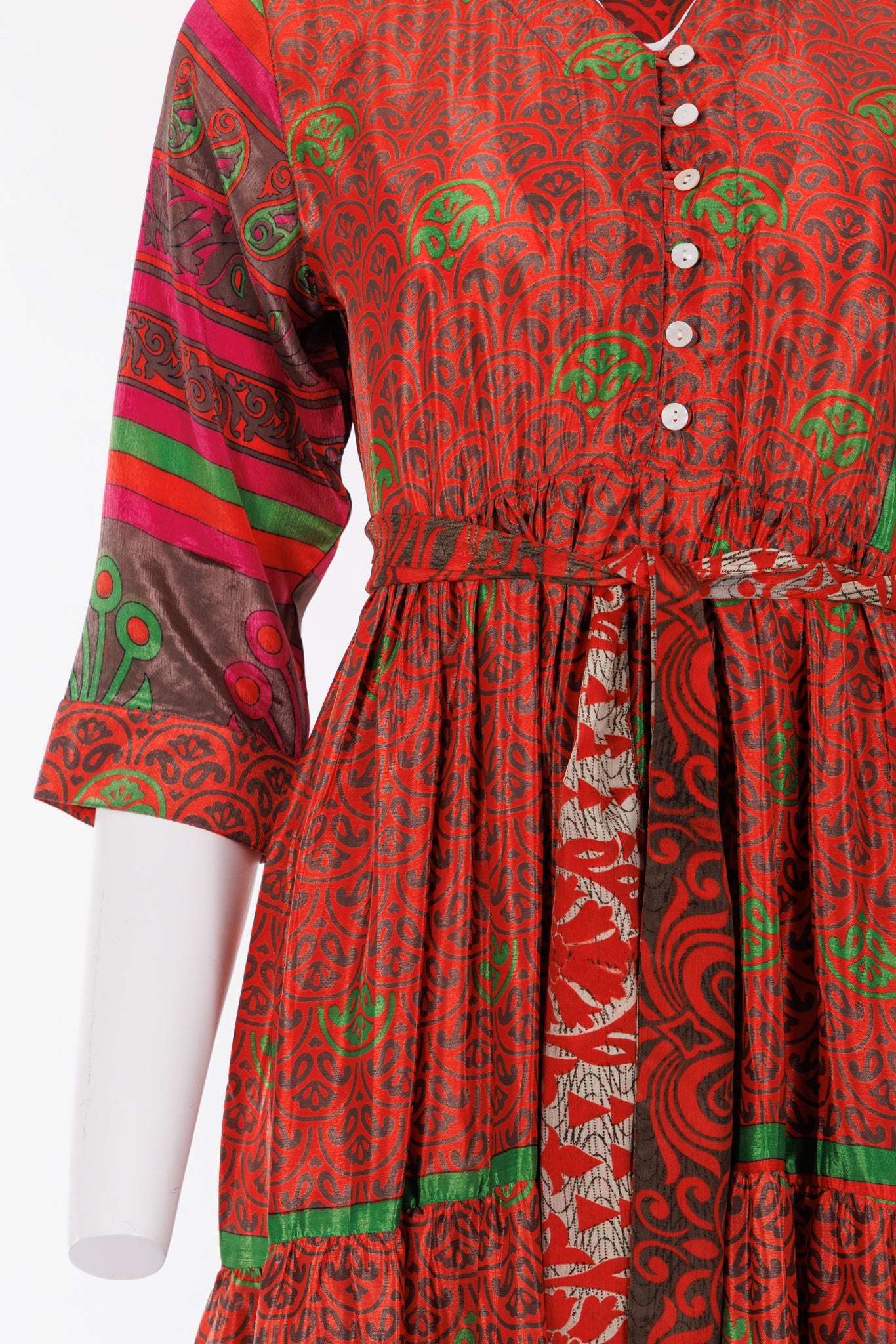 Prairie V-neck Silk Dress XS - 0026