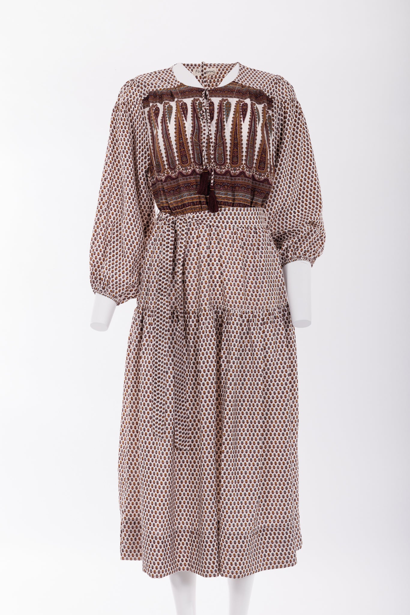 Lola Silk Dress XS - Purple/Blue Floral Paisley Print 083