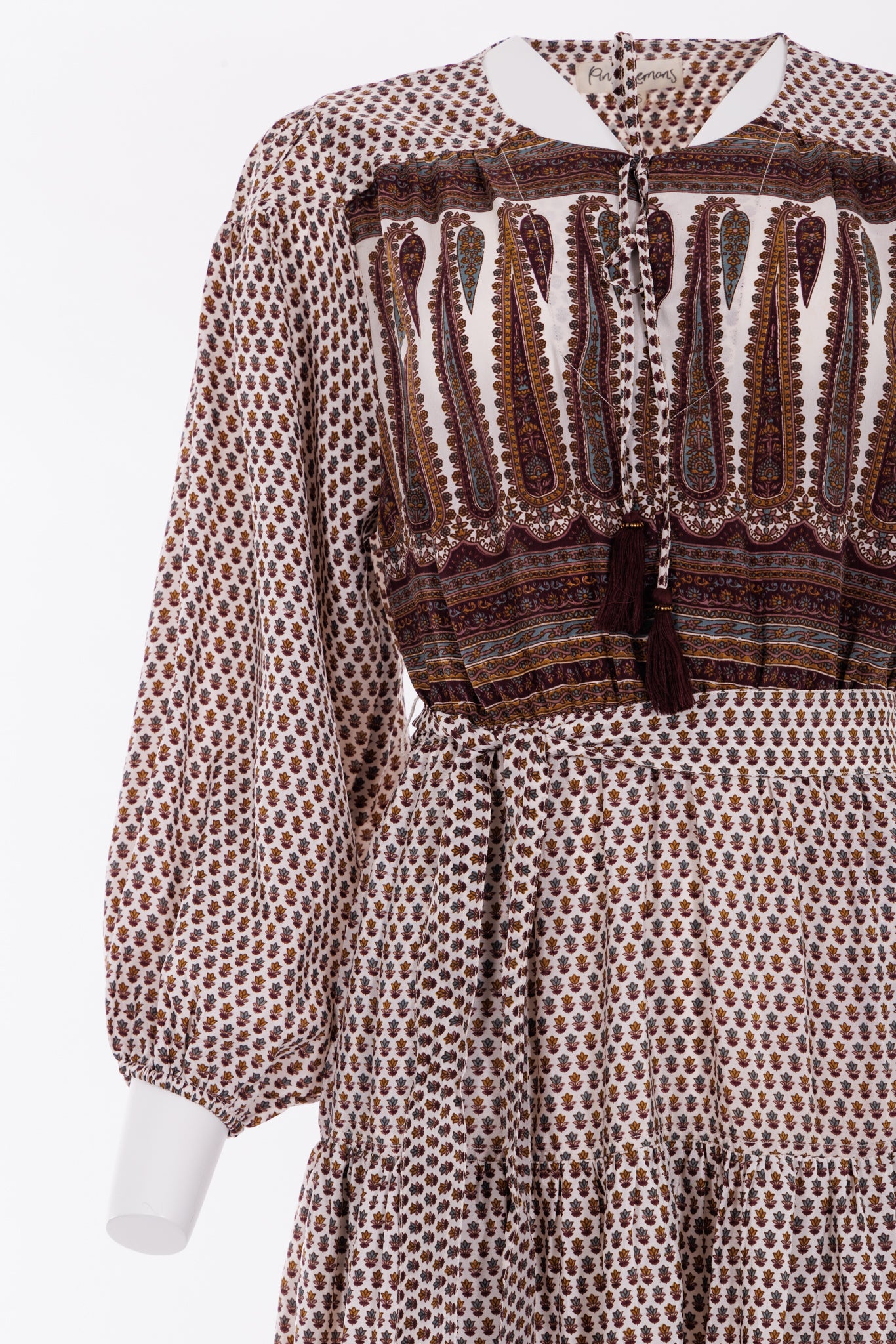 Lola Silk Dress XS - Purple/Blue Floral Paisley Print 083