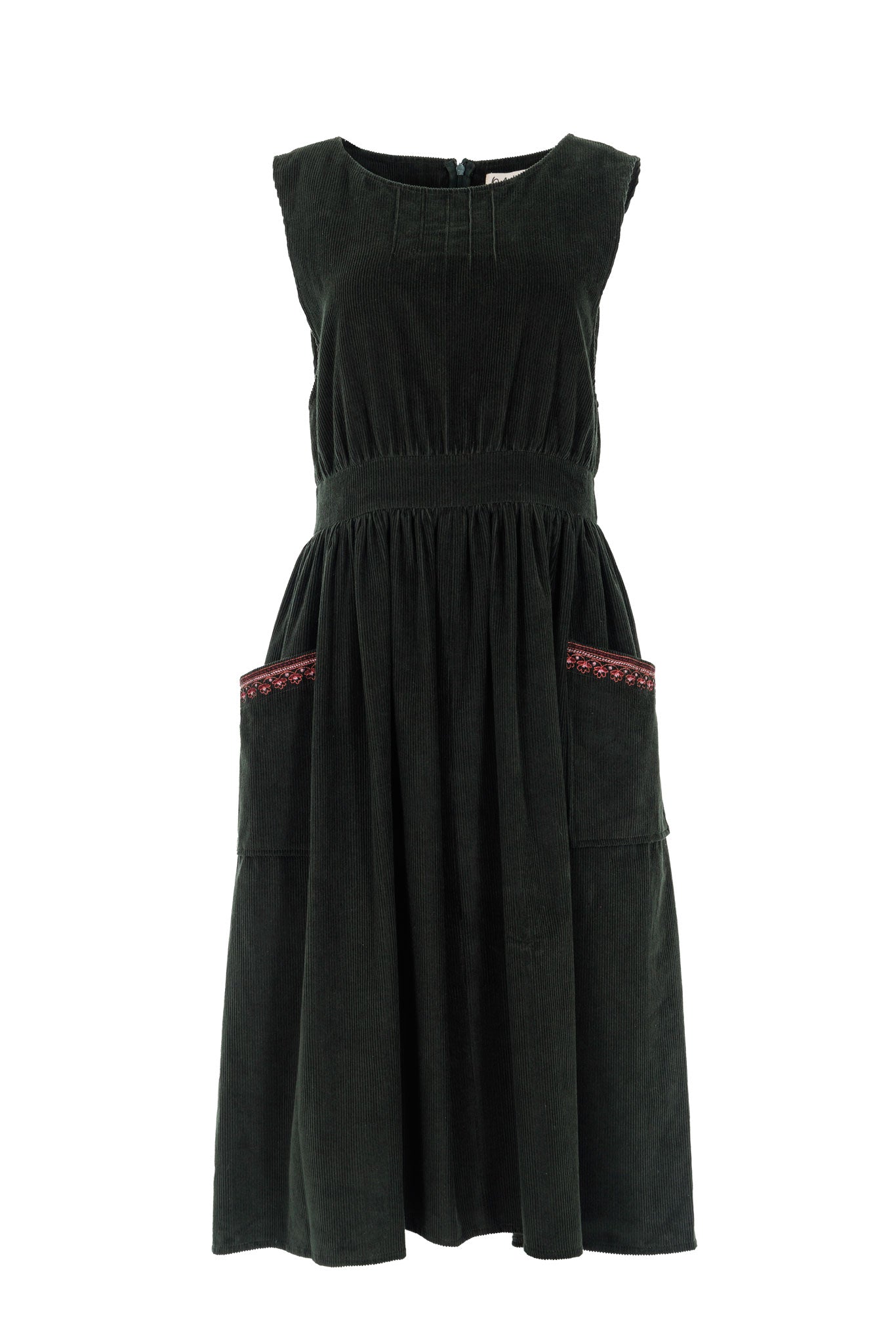 Alexandra Corduroy Pinafore in Bottle Green