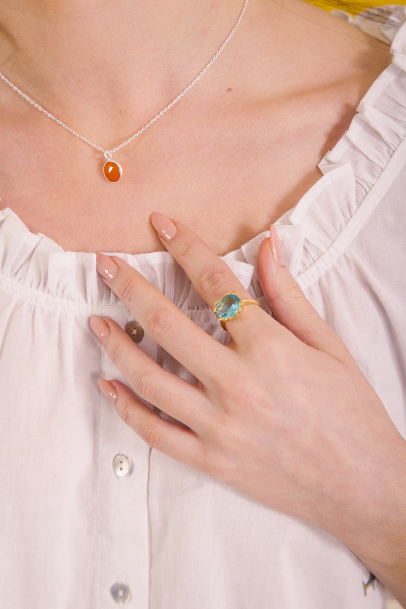 Sterling Silver Necklace with Carnelian