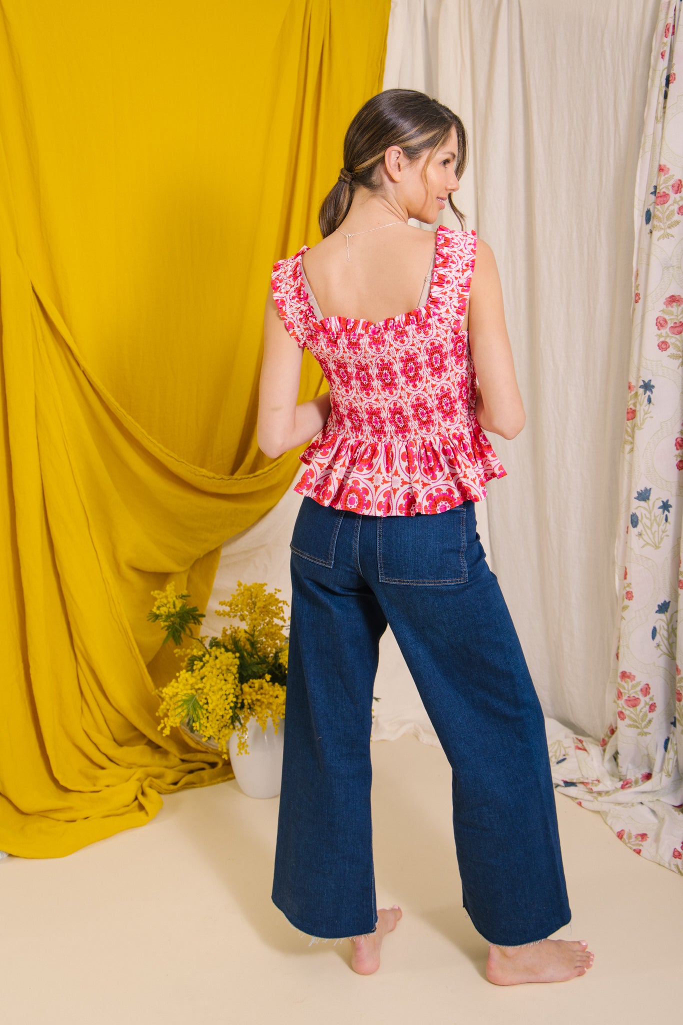Nixie Smock Camisole in Pink (co-ords)