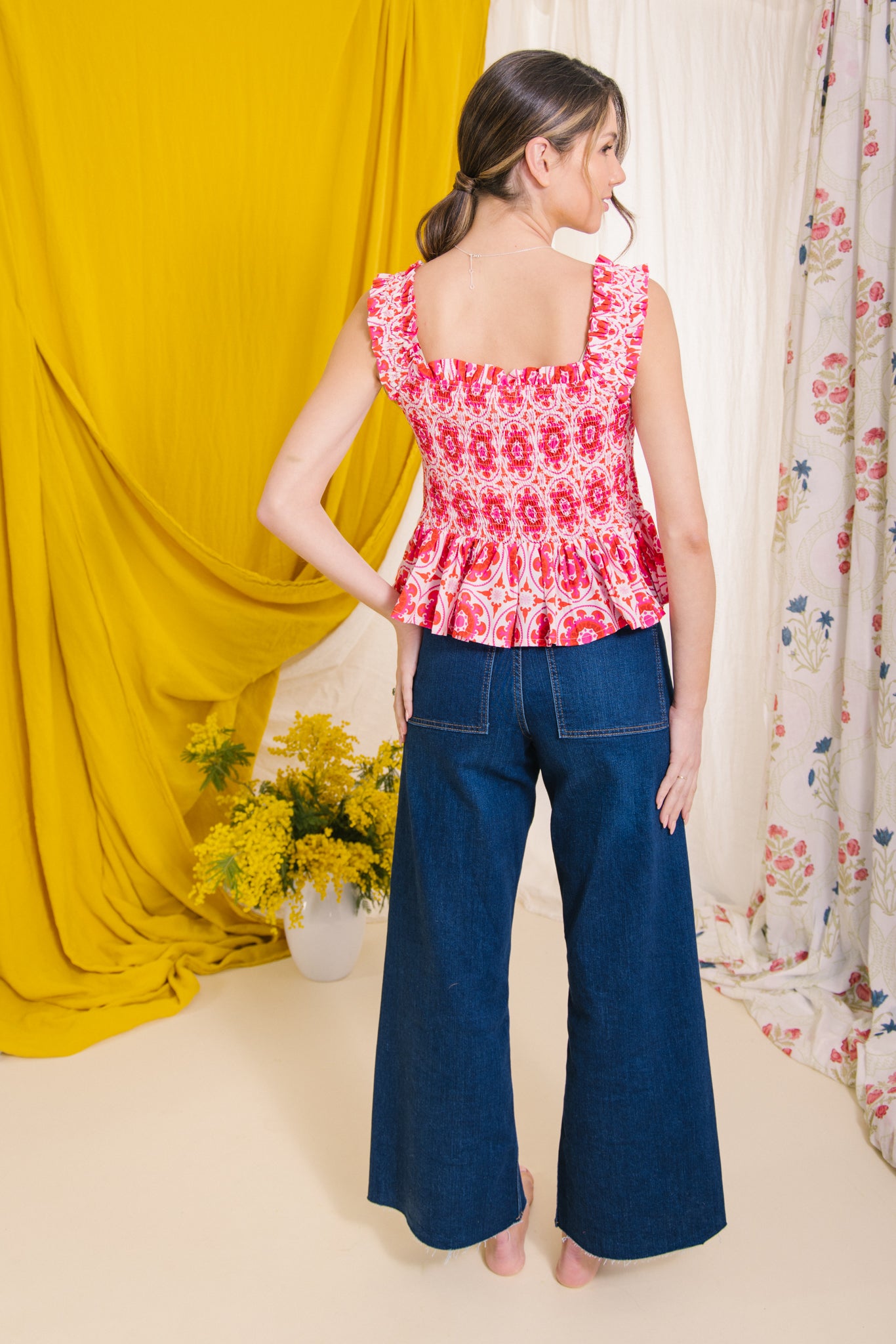 Nixie Smock Camisole in Pink (co-ords)