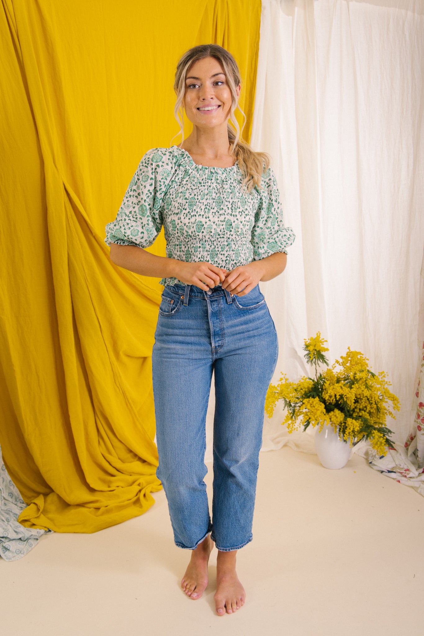 Mona Smock Top - Petala Green