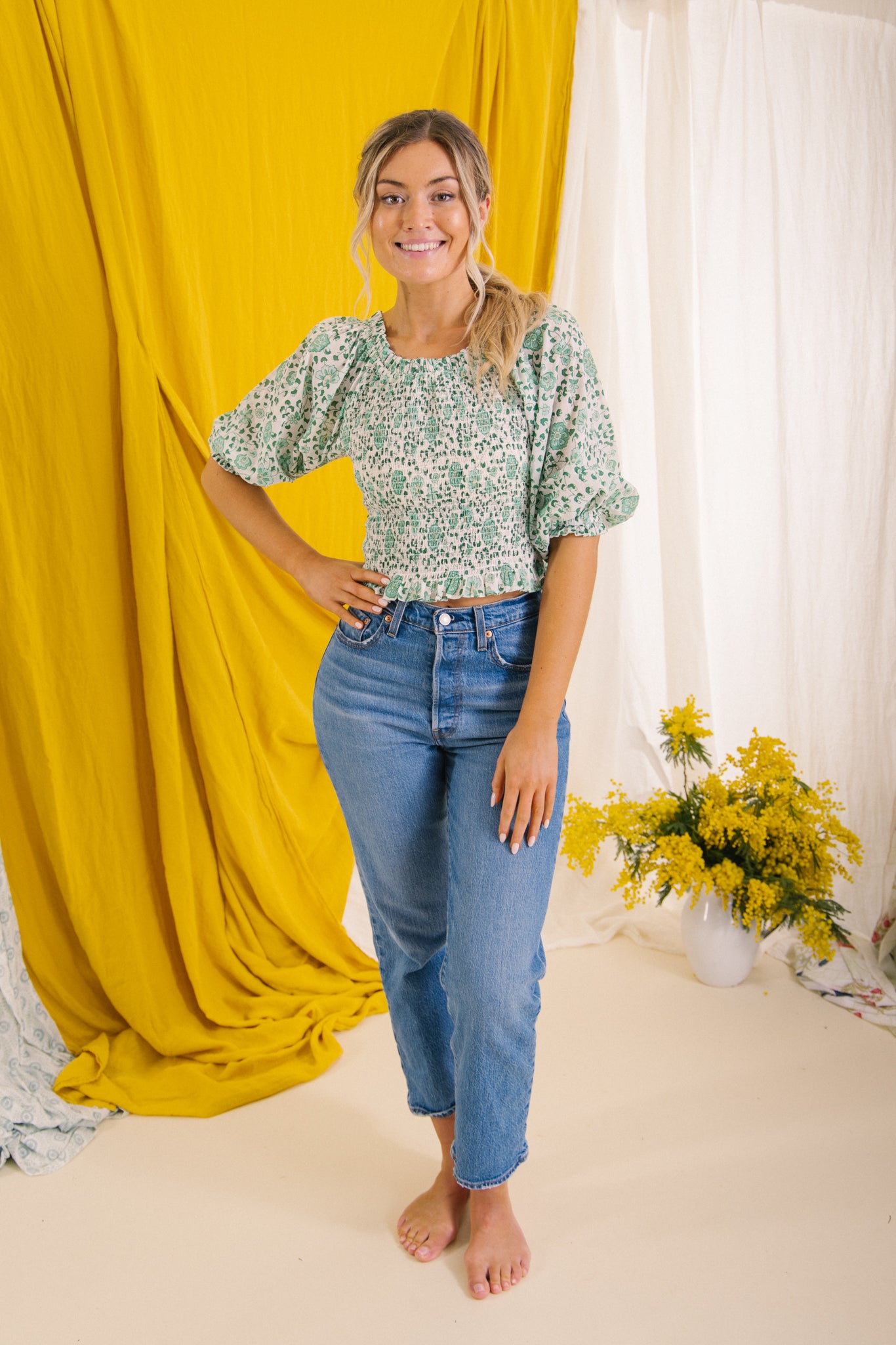 Mona Smock Top - Petala Green