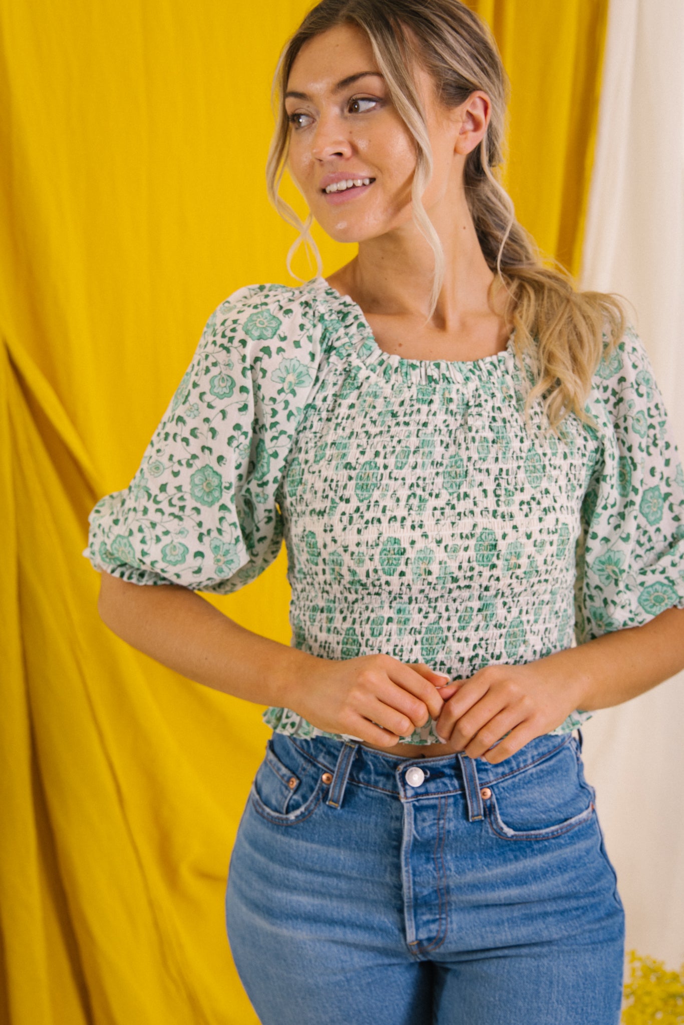 Mona Smock Top - Petala Green