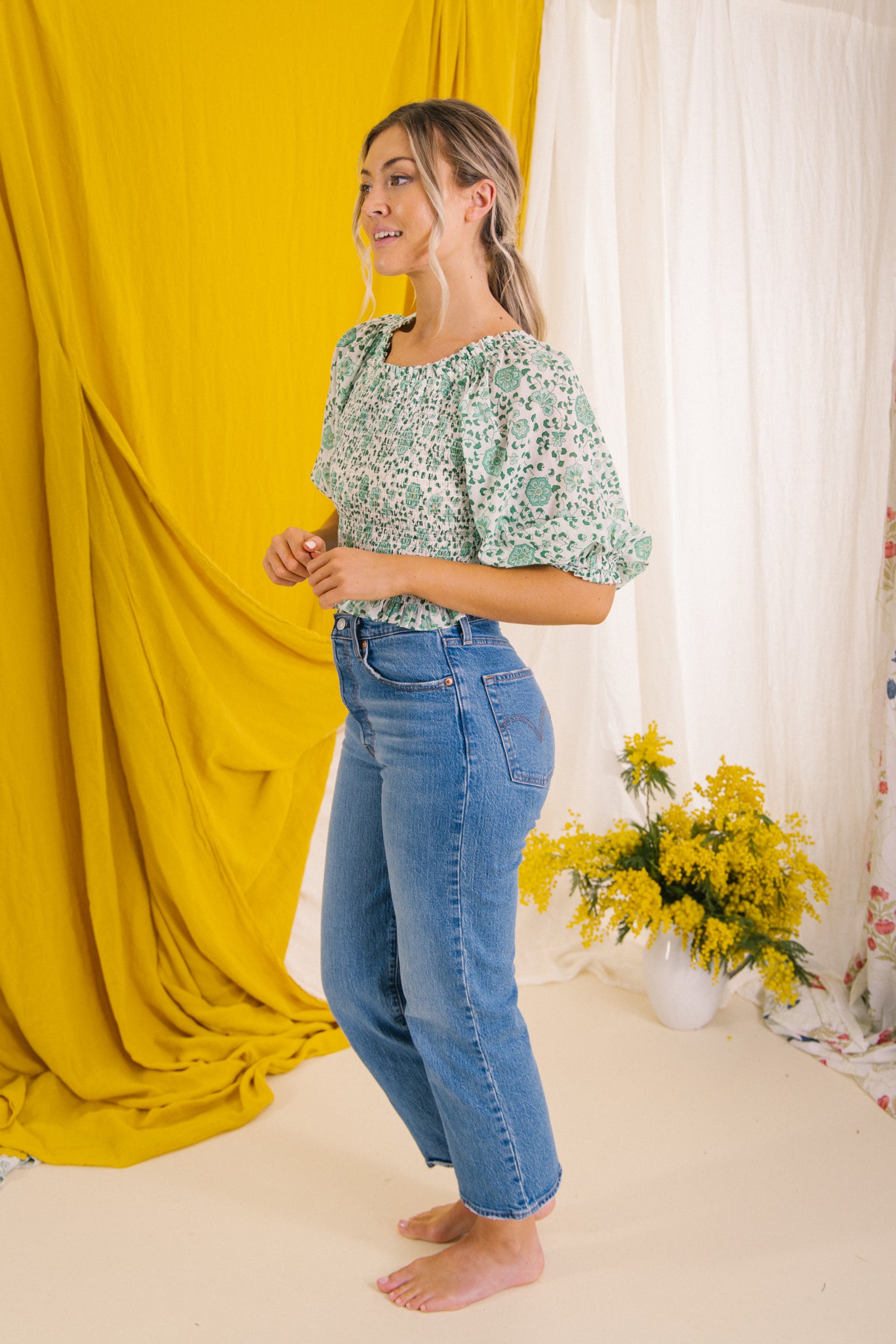 Mona Smock Top - Petala Green