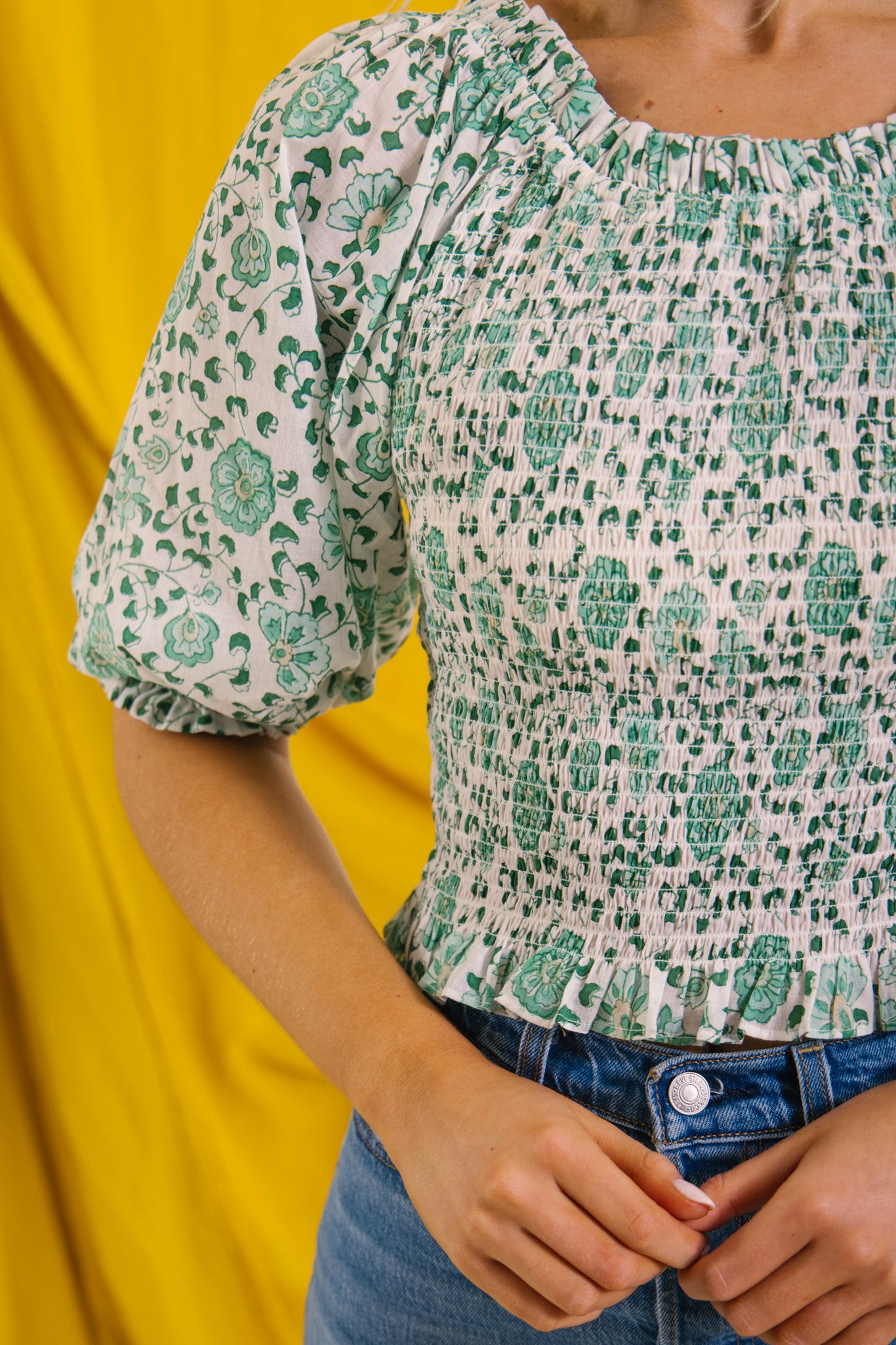 Mona Smock Top - Petala Green