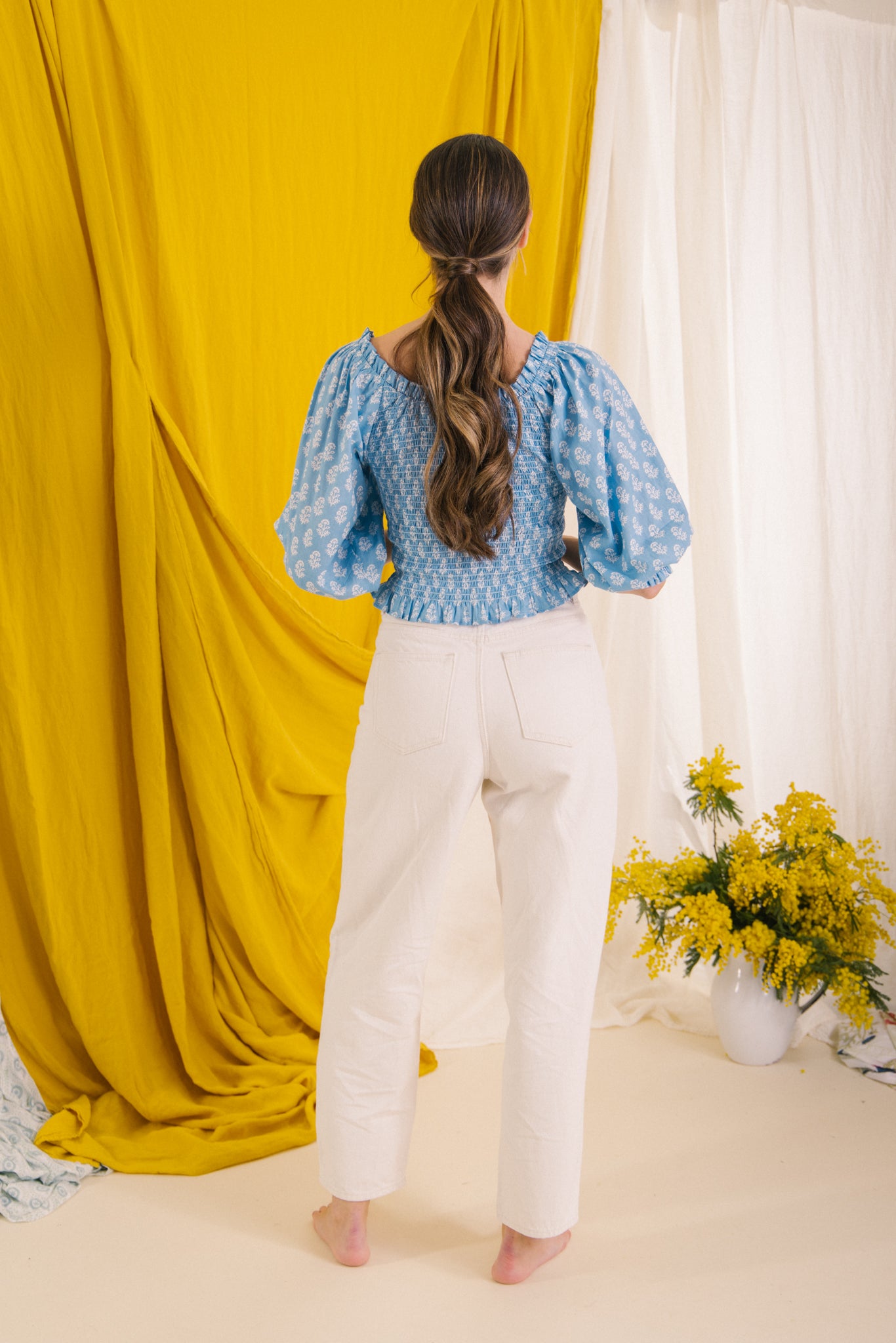 Mona Smock Top -Vintage Blue
