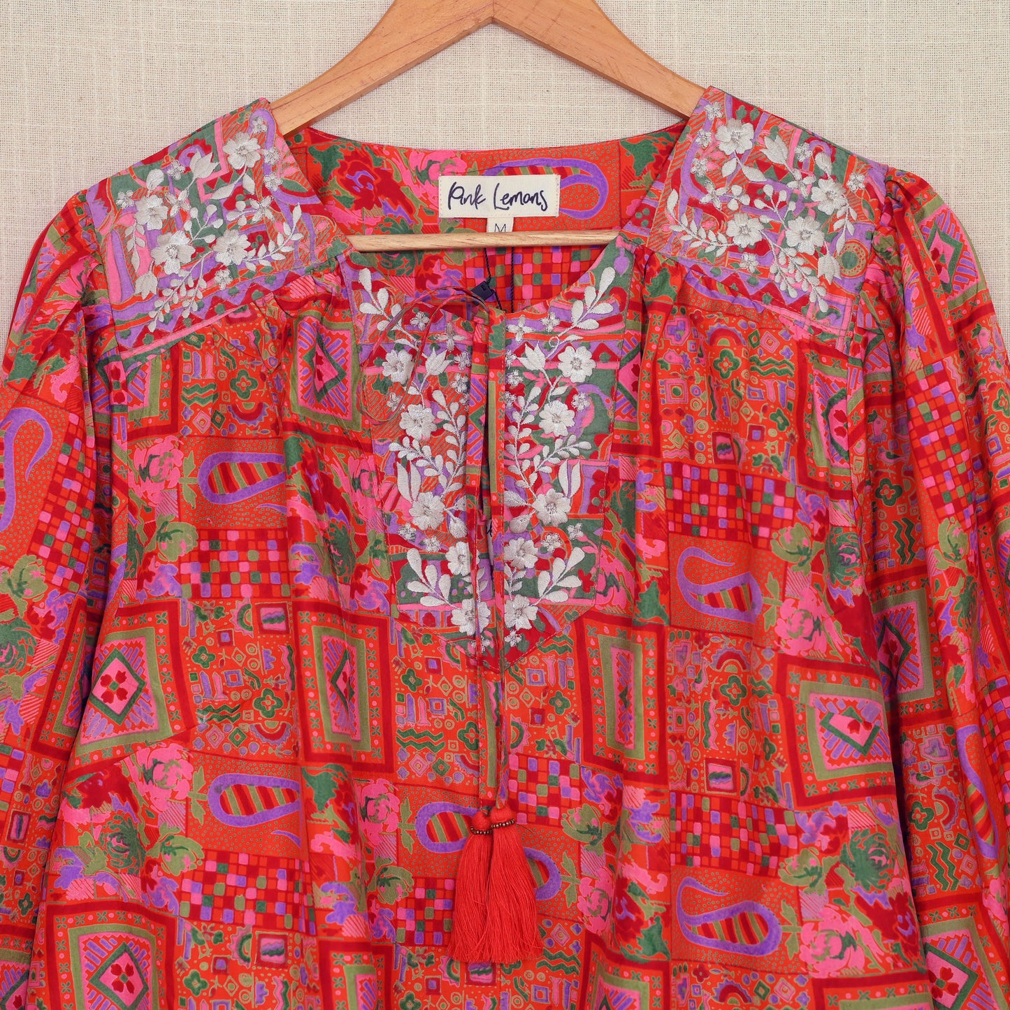 Lolita Embroidered Silk Blouse M - 005