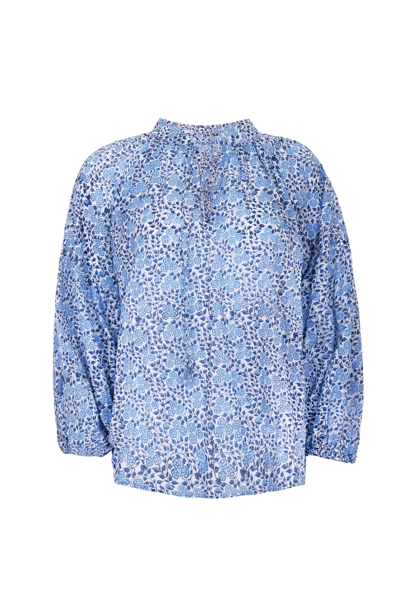 Cotton Blouse - Blue Floral