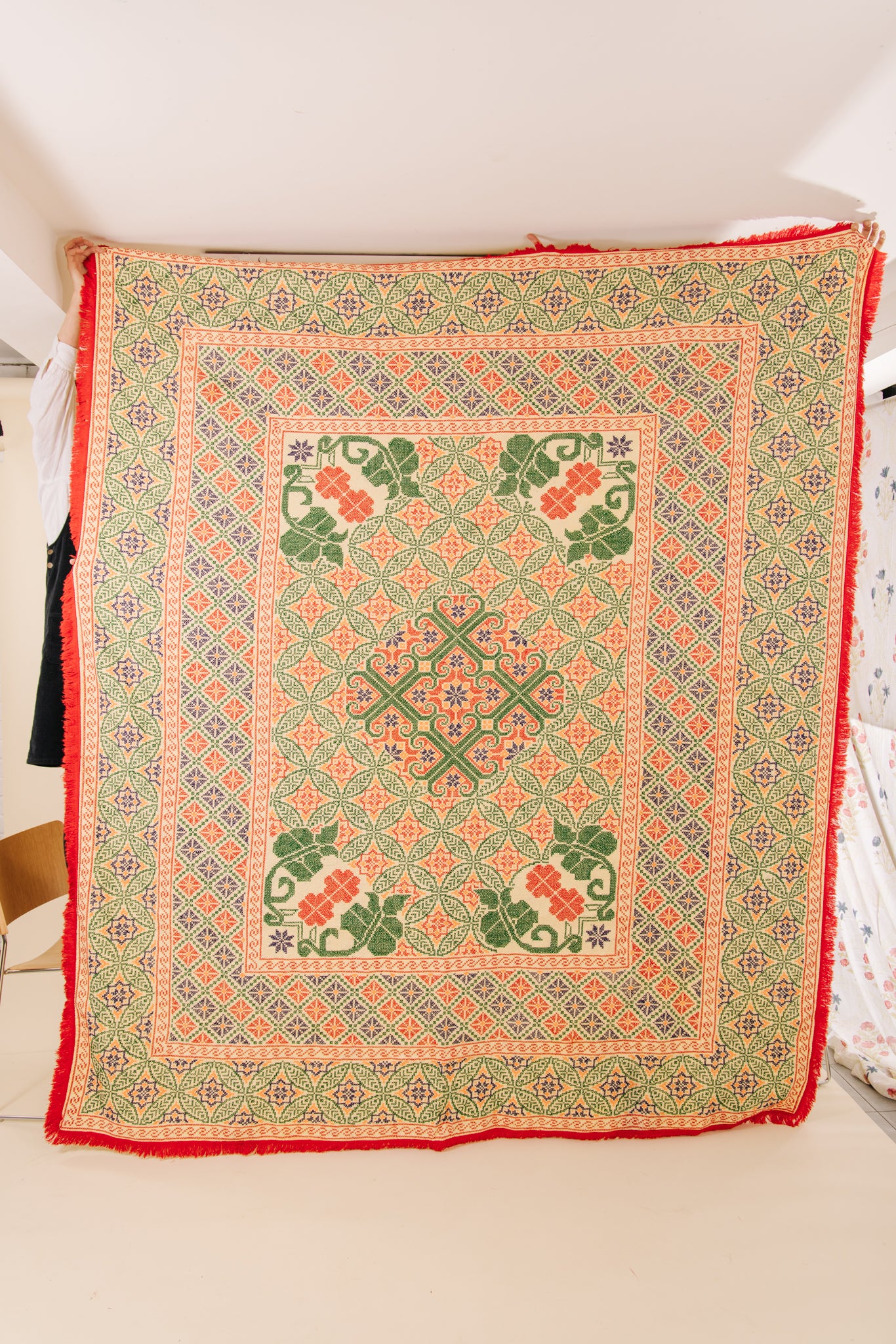 Cross-stitch Cotton Throw 03