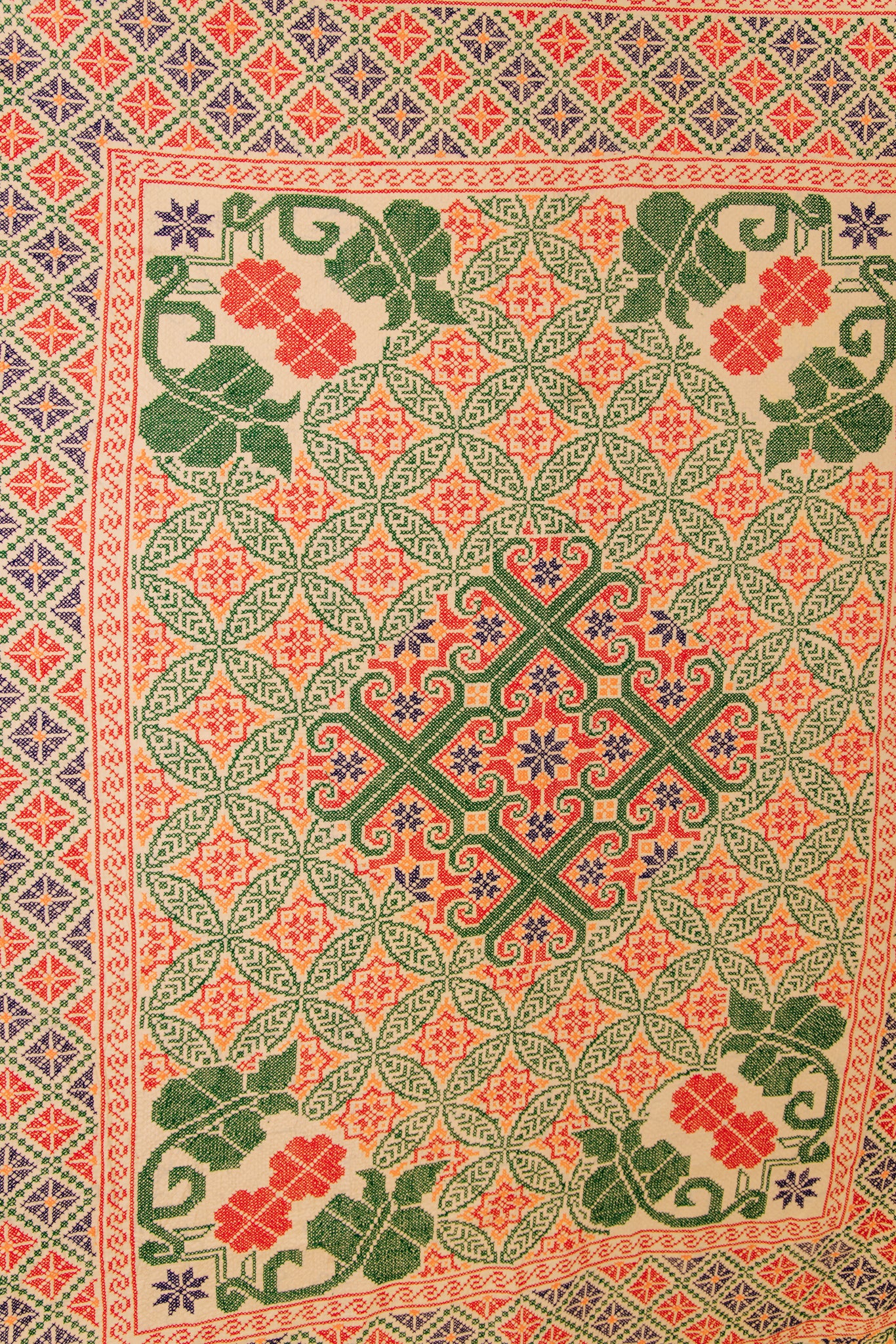 Cross-stitch Cotton Throw 03