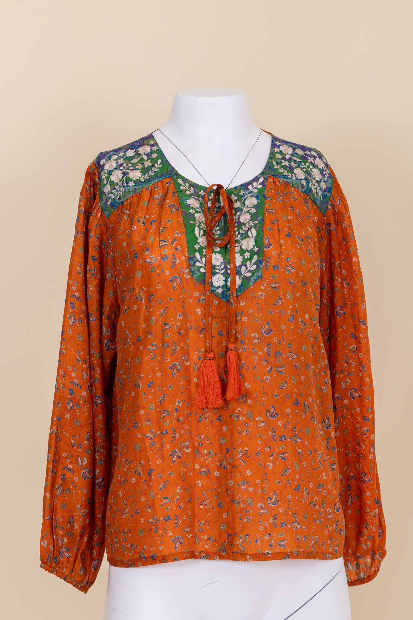 Lolita Embroidered Silk Blouse M - 060