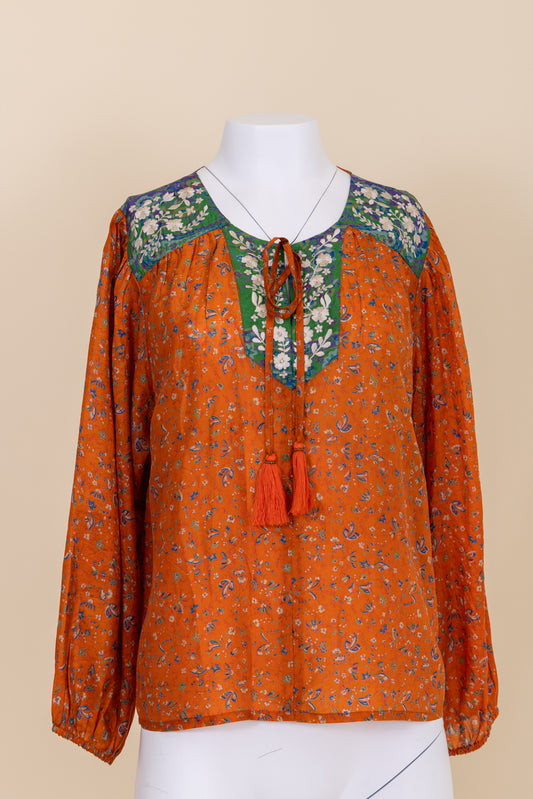 Lolita Embroidered Silk Blouse M - 060