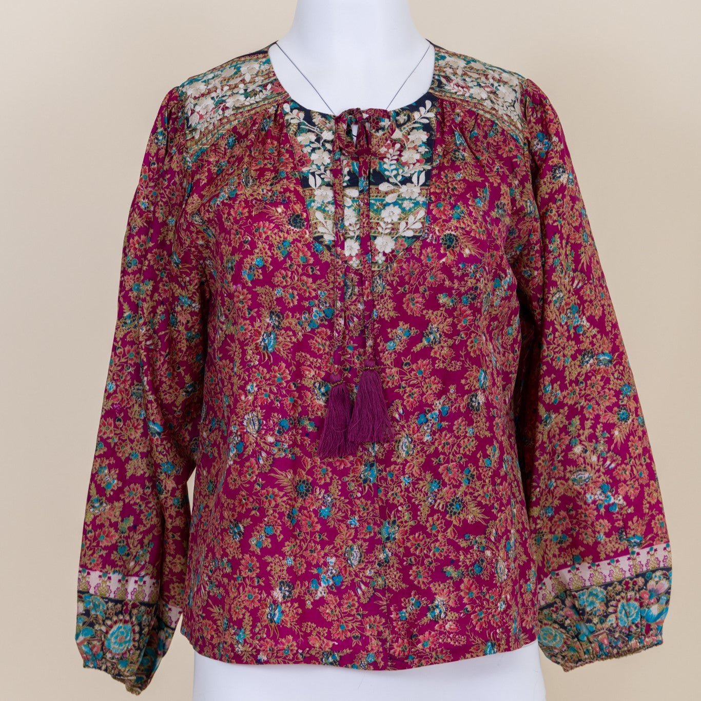 Lolita Embroidered Silk Blouse XS - 050