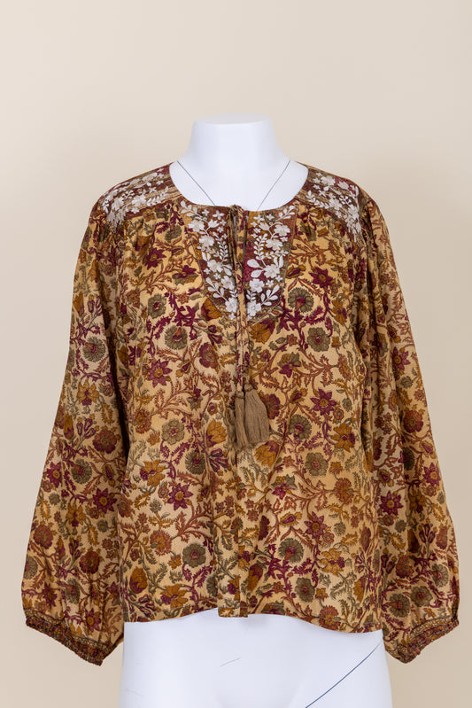 Lolita Embroidered Silk Blouse M - 065