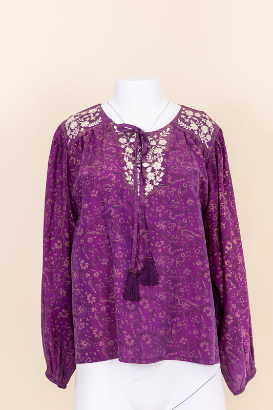 Lolita Embroidered Silk Blouse L - 061