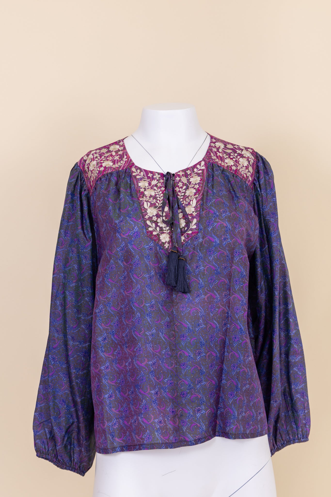 Lolita Embroidered Silk Blouse S - 063