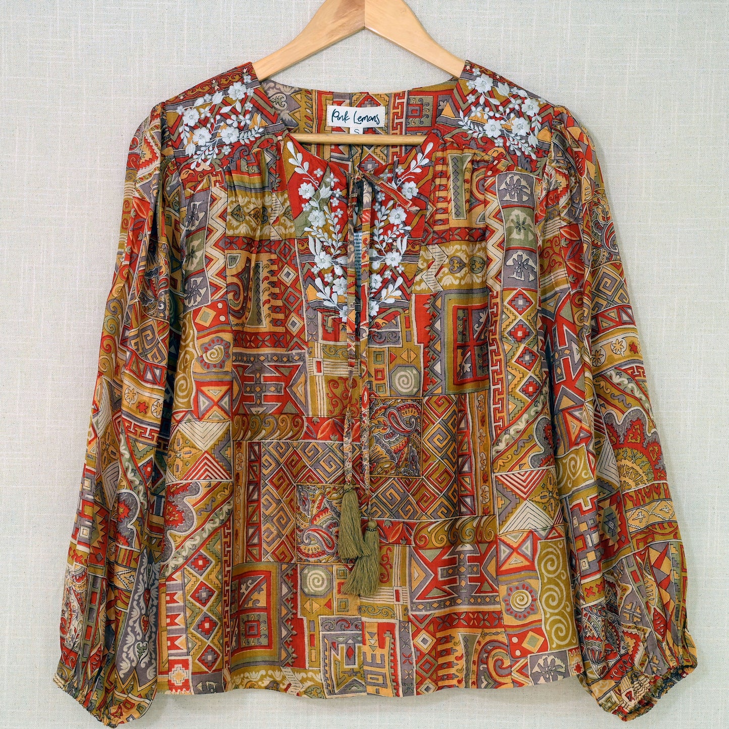 Lolita Embroidered Silk Blouse S - 008