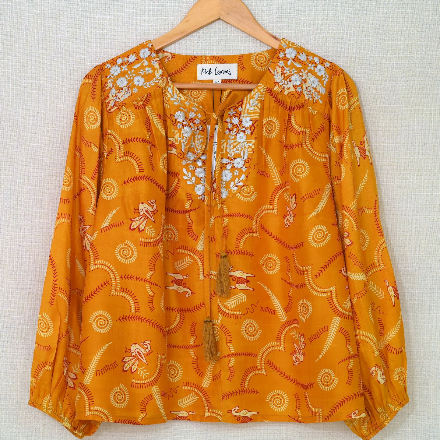 Lolita Embroidered Silk Blouse M - 009