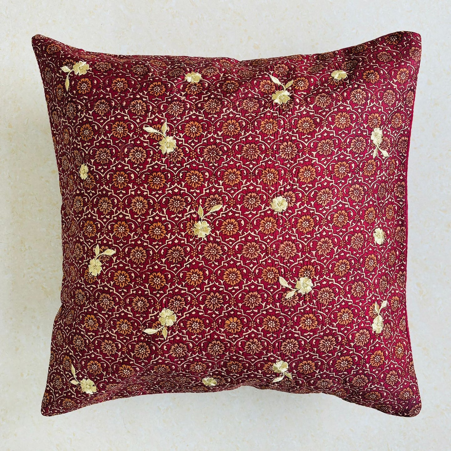 Sundar Embroidery Silk Cushion - 003