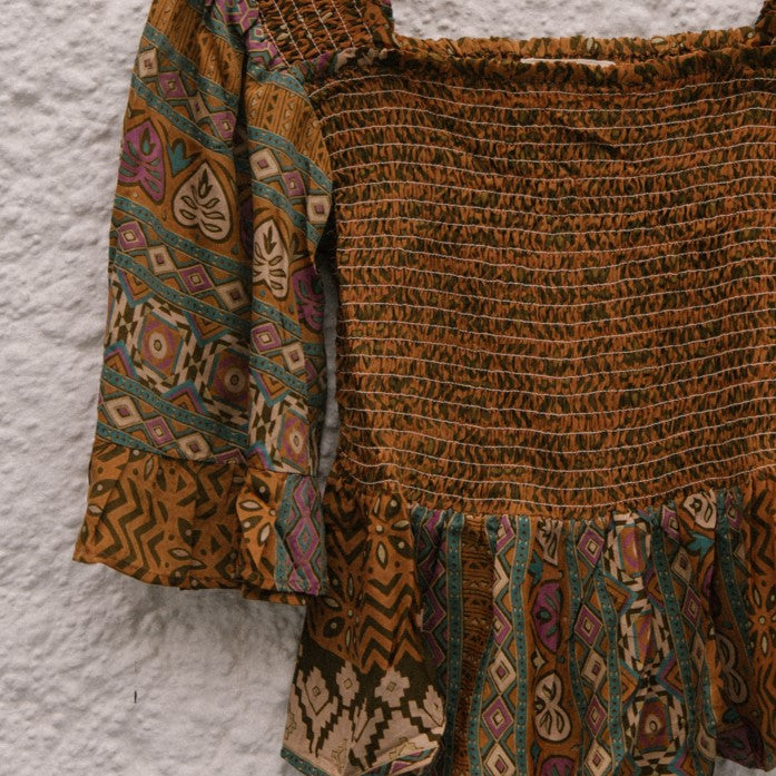 Joelyn Silk Smock Blouse - M - 101