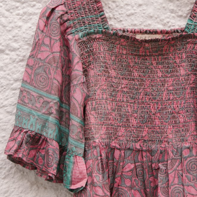 Joelyn Silk Smock Blouse - M - 104