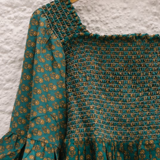 Joelyn Silk Smock Blouse - M - 107