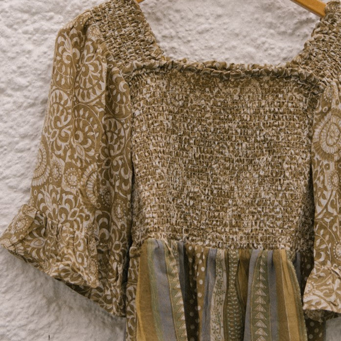 Joelyn Silk Smock Blouse - M - 109
