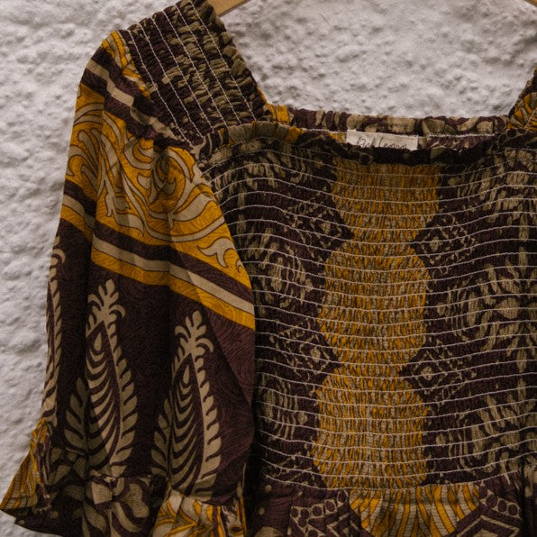 Joelyn Silk Smock Blouse - M - 114