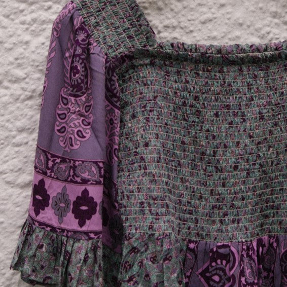 Joelyn Silk Smock Blouse - M - 116