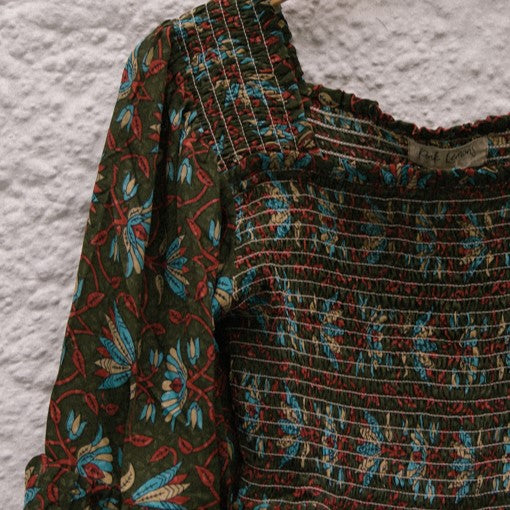 Joelyn Silk Smock Blouse - L - 117