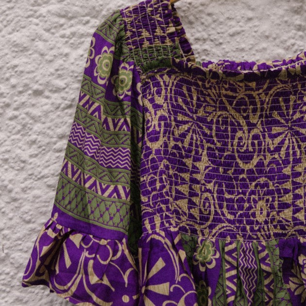 Joelyn Silk Smock Blouse - L - 119