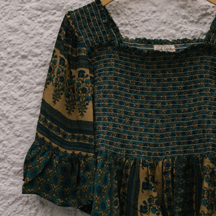 Joelyn Silk Smock Blouse - L - 122
