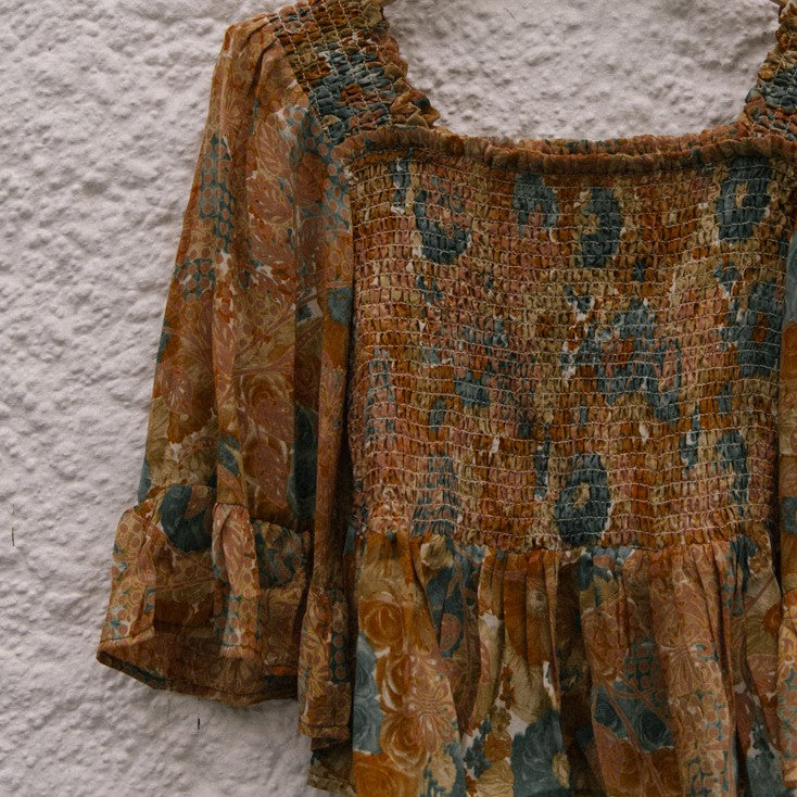 Joelyn Silk Smock Blouse - L - 124